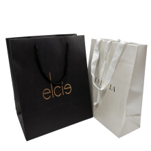 Custom Logo Luxury Cosmetics Gift Paper Packaging Bag for Clothes Garment with Ribbon Handle